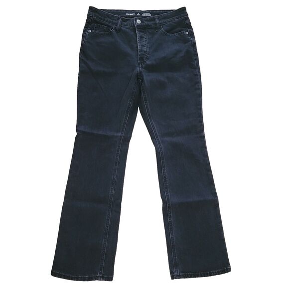 Old Navy Denim - Old Navy Jeans Womens 4P Black Kicker Boot Cut Extra High Rise Button Fly Jeans